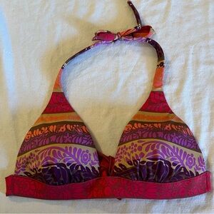 Victoria’s Secret floral halter  swim top. Size medium.